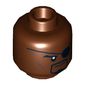 Minifig Head Nick Fury, Eyepatch, Goatee and Cheek Lines Print [Hollow Stud]