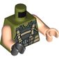 Torso, Odd Hands, Body Armor with Suspenders Print, Light Nougat Arms, Left Light Nougat Hand, Right Black Hand