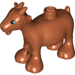 Duplo Animal Goat with Black and White Squared Eyes Print