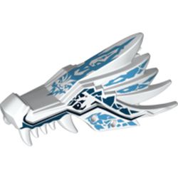 Creature Body Part, Dragon Head Upper Jaw with Medium Blue and Dark Blue Sections and Ice Spirit Print