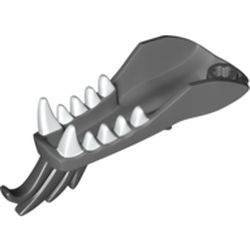 Creature Body Part, Dragon Head Lower Jaw with White Teeth and Black Spines Print