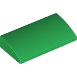 LEGO part 88930 Slope Brick Curved 2 x 4 x 2/3 No Studs, with Bottom Tubes in Dark Green/ Green