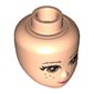 Minidoll Head with Light Brown Eyes, Freckles, Pink Lips and Closed Mouth Print