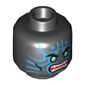 Minifig Head Scout / Swordsman, Green Eyes, Blue Face Markings Print [Hollow Stud]