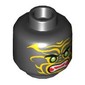 Minifig Head Scout / Swordsman, Green Eyes and Yellow Face Markings Print