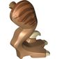 Animal Body Part, Dinosaur, Raptor Leg, Right, with Pin, Tan Claws and Dark Brown Stripes over Dark Orange Print