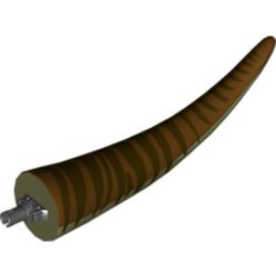 Animal Body Part, Dinosaur, Tyrannosaurus Rex Tail, with Pin, Reddish Brown Top and Dark Brown Stripes Print