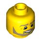 Minifig Head, Beard Dark Tan Angular, Pupils, Bottom Eye Lid Line, Teeth Print [Hollow Stud]