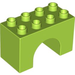 LEGO part BRICK 2X4X2 INSIDE BOW in Bright Yellowish Green/ Lime