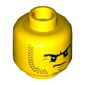 Minifig Head Buffer / Pirate / Knight, Stubble, Eyebrows and Scowl Print [Hollow Stud]