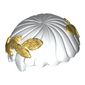 Hair Short, Straight Cut Fringe with Gold Laurel Wreath Print