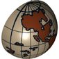 Dome Hemisphere 2 x 2 with Cutout with Dark Brown Americas and South Pacific Globe Print