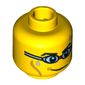 Minifig Head Team GB, Eyebrows, Cheek Lines and Swim Goggles Print [Blocked Open Stud]