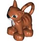 Duplo Animal Cat / Kitten Striped with White Chest and Mouth Print