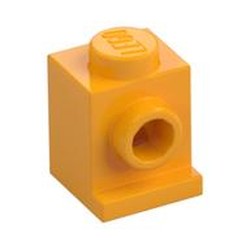 LEGO part  ANGULAR BRICK 1X1 in Flame Yellowish Orange/ Bright Light Orange