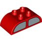 Duplo Brick 2 x 4 Curved Top with Double Window print on Both Sides