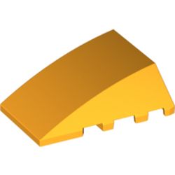 LEGO part 47753 Wedge Curved 4 x 4 No Top Studs in Flame Yellowish Orange/ Bright Light Orange