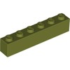 Olive Green Brick 1 x 6
