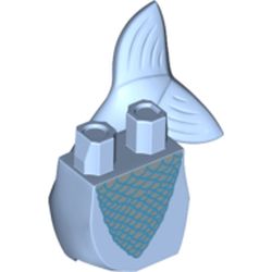 LEGO PART 95351pr0004 Tail, Mermaid Curved with Silver Scales Print ...