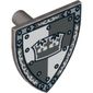 Shield Triangular with Gray Crown on White and Gray Quarters Background Print