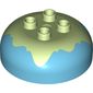 Duplo Brick Round 4 x 4 Dome Top with 2 x 2 Studs - Marbled Yellowish Green 'Frosting'