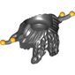 Minifig Neckwear Beard Braided with Hair in Back and Four Gray and Yellow Ends Print