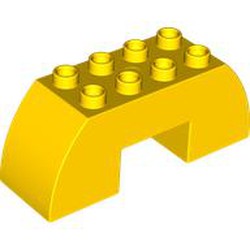 LEGO part BRICK 2X6X2 OUTSIDE BOWS in Bright Yellow/ Yellow
