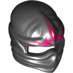 Wrap with Forehead Ridge and Dark Pink and Magenta Energy Print