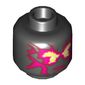 Minifig Head Cole (NRG), Red Energy Print [Hollow Stud]
