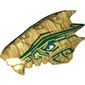 Creature Body Part, Dragon Head Upper Jaw with Scales and Teeth with Dark Green Stripes Print