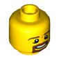 Minifig Head, Brown Beard and Eyebrows, Goatee, Pupils, Teeth Print