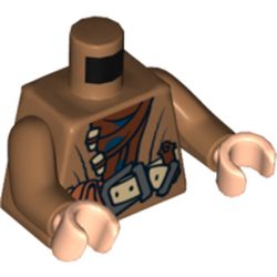 Torso Coat with Brown Shirt and Belt with Pouch Print, Medium Nougat Arms, Light Nougat Hands
