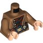 Torso Coat with Brown Shirt and Belt with Pouch Print, Medium Nougat Arms, Light Nougat Hands