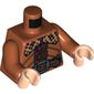 Torso Chequered Collar and Belt with Silver Buckle Print, Dark Orange Arms, Light Nougat Hands