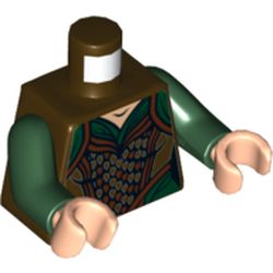 Torso Tank Top over Dark Green Shirt Print, Dark Green Arms, Light Nougat Hands