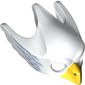 Mask Bird (Eagle) with Yellow Beak and Medium Blue Feathers Print