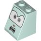 Slope 65° 2 x 2 x 2 with Bottom Tube and Eyes, Light Gray and Angry Mouth with Teeth Print