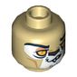 Minifig Head Leonidas, Lion with Orange Eyes, Brown Nose, Crooked Smile / Open Mouth Print