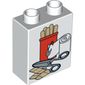 Duplo Brick 1 x 2 x 2 with Scissors, Bandages and Tongue Depressors Print