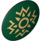Shield Round Bowed with Dark Green and Gold Rohan Print