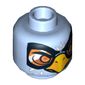 Minifig Head Equila / Ewar, Dual Sided, Eagle with Beak, Yellow Eyes / Orange Goggles Print [Hollow Stud]