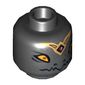 Minifig Head Rawzom, Dual Sided, Raven with Beak and Gold Crown, Wide Eyes / Narrow Eyes Print [Hollow Stud]