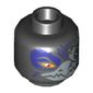 Minifig Head Rizzo, Dual Sided, Raven with Silver Beak, Eyepatch and Dark Purple Feathers, Wide / Narrow Eye Print [Hollow Stud]