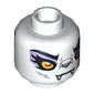 Minifig Head Windra, Dual Sided, Wolf with Yellow Eyes and Lavender Eye Shadow Closed Mouth / Open Mouth Print [Hollow Stud]