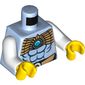 Torso Armor, Muscles Outline and Gold Chi Collar Print, White Arms, Yellow Hands