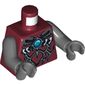 Torso Armor Vest with Silver Markings and Blue Round Jewel (Chi) Print, Dark Bluish Gray Arms and Hands
