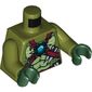 Torso Muscles Outline, Chi Armour and Chi Jewel Print, Olive Green Arms, Dark Green Hands