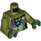 Torso Crocodile Skin with Medium Lavender Tube Top and Necklace with Blue Round Jewel (Chi) Print, Olive Green Arms, Dark Green Hands