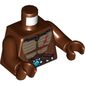 Torso Crocodile Skin with Dark Red Scar and Chi Orb Print, Reddish Brown Arms and Hands