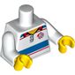 Torso Polo Shirt with Red and Blue Stripes and Team GB Logo Print, White Arms, Yellow Hands